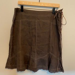 Athleta brown linen Skirt size 12